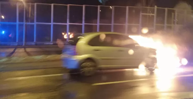 Pożar samochodu w Bielsku-Białej - 4.01.2023