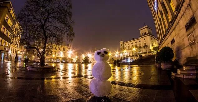 bałwan, zima, śnieg, plac chrobrego