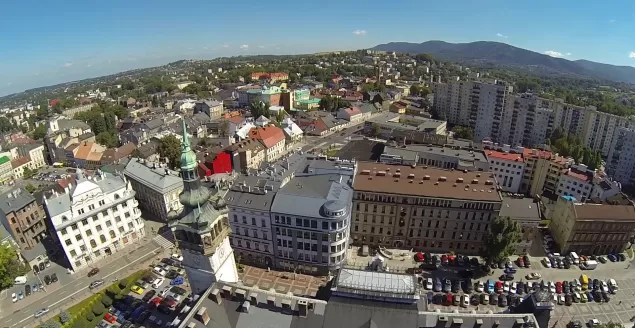 bielsko z lotu ptaka, ratusz