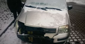 Zderzenie osobówek na ul. Łagodnej - 14.02.2018