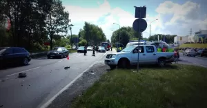 Wypadek na DK-1 koło salonów samochodowych