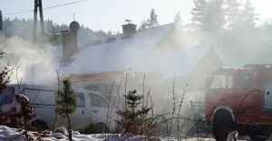 Pożar sadzy w kominie przy ul. Małej Straconki - 8.02.2020