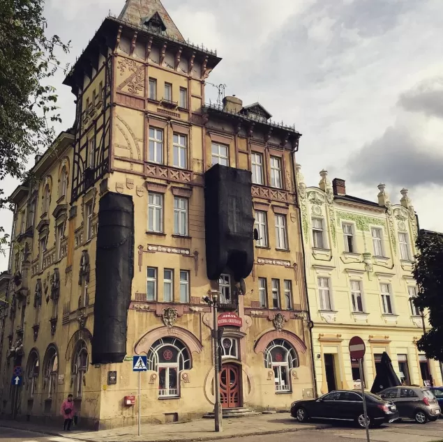 bielskobiała,biala,plac,wojskapolskiego,targowa,kamienica,podżabami,zabytek,pazdziernik,środa,il