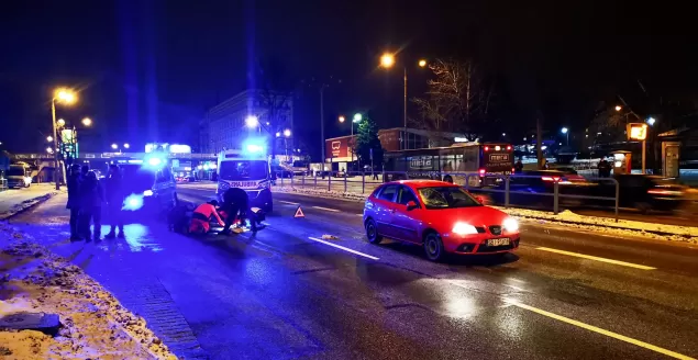 Potrącenie pieszego na ul. Warszawskiej - 30.01.2021