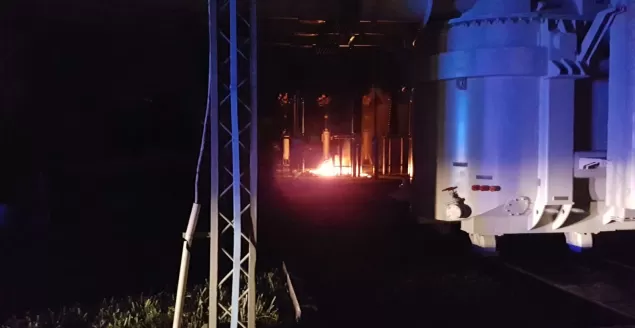 Pożar rozdzielni elektrycznej w Komorowicach
