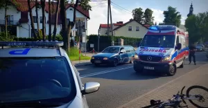 Potrącenie rowerzystki w Hałcnowie - 25.05.2018