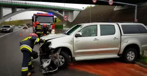 Zderzenie na zakręcie trasa S-1