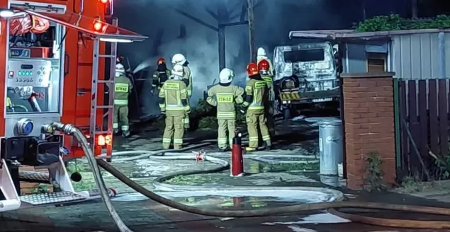 Interwencja straży pożarnej przy ul. Bielskiej w Kozach - 5.06.2023