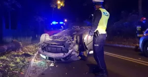 Dachowanie BMW na Michałowicza - 11.10.2018