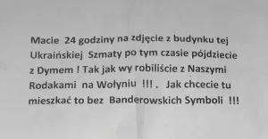 List z groźbami/fot. nadesłane przez czytelnika