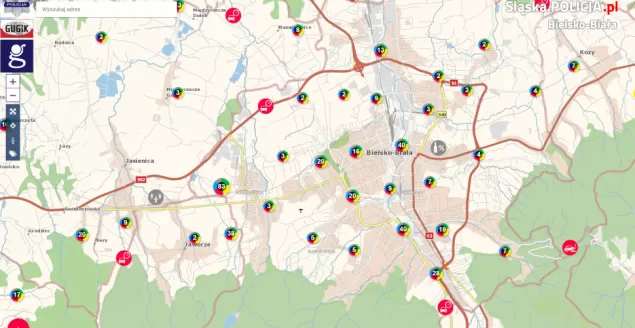 Niebezpieczne miejsca w Bielsku-Białej? Sprawdź na mapie!