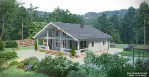 Projekt Domu z Brevna na Sklonie Góry