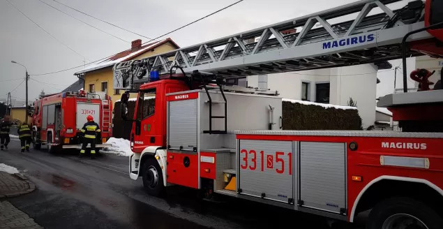 Pożar poddasza przy Aleksandrowickiej - 17.02.2018