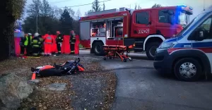 Wypadek motocyklowy w Jaworzu - 26.10.2017