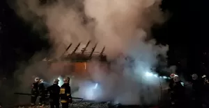 Pożar domu w Godziszce - 6.12.2017