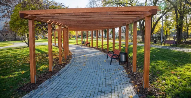 Pergola na skwerze marzeń. Powstała z Budżetu Obywatelskiego