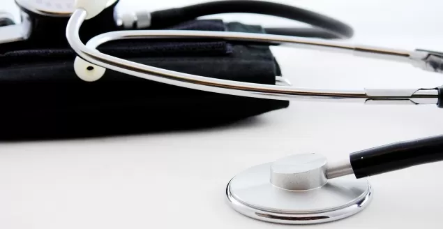 ciśnienie krwi, badanie, stetoskop, lekarz, szpital