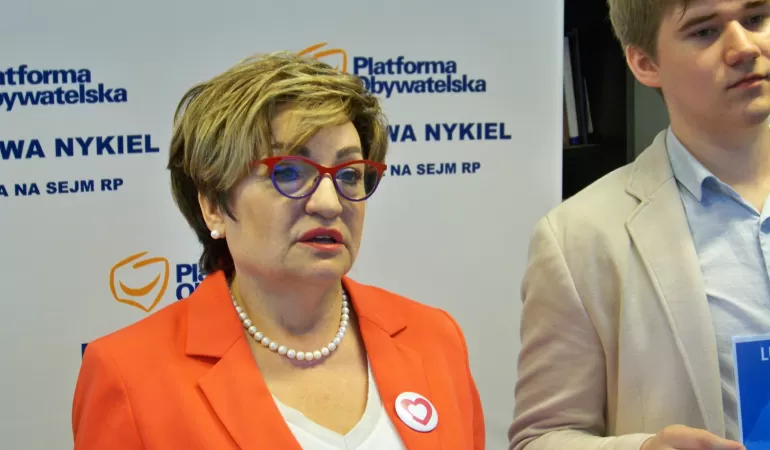 Konferencja prasowa posłanki Mirosławy Nykiel (1.8.2023)