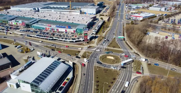 Bielsko-Biała, ul. Warszawska, Rondo Solidarności