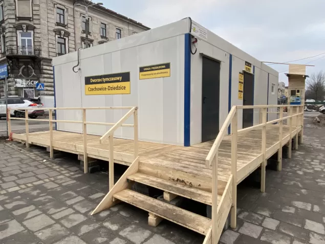 Tymczasowy dworzec kolejowy w Czechowicach-Dziedzicach - 14.02.2023