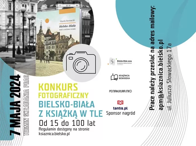 Książnica Beskidzka zaprasza do udziału w konkursie fotograficznym "Bielsko-Biała z książką w tle"
