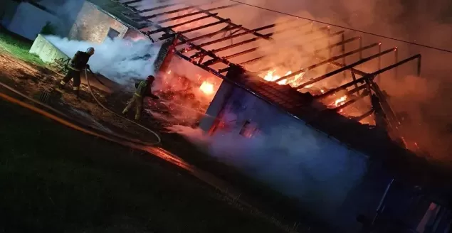 Ogromny pożar stodoły w Międzyrzeczy Górnym