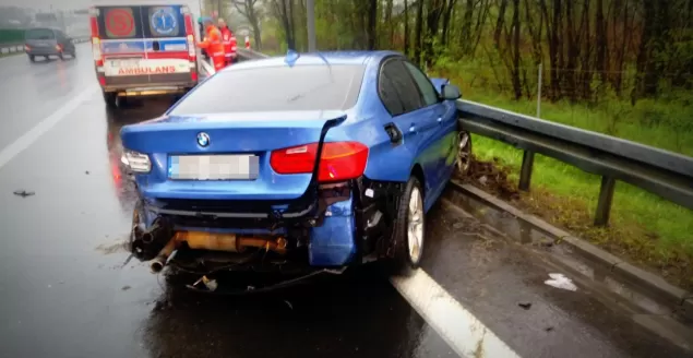Wypadek BMW na S-52 w Bielsku-Białej