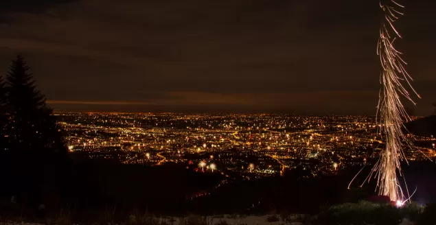 Sylwestrowy pokaz fajerwerków z Szyndzielni