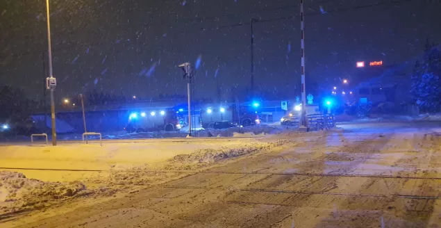 Interwencja służb ratunkowych na stacji kolejowej Bielsko-Biała Komorowice - 14.12.2022