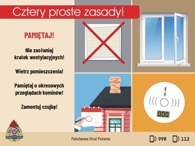 Straż pożarna przypomina zasady, jak nie dać się czadowi