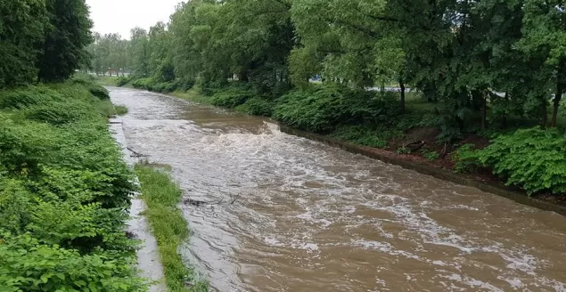 Poziom ostrzegawczy na rzece Białej