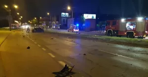 Nocna kraksa na Żywieckiej - 22.05.2018