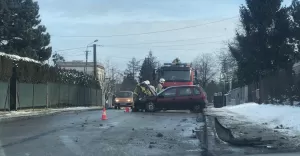 Kolizja na ul. Mazańcowickiej - 29.01.2021