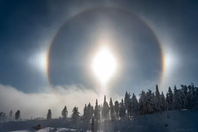 Zjawisko halo sfotografowane 14 grudnia