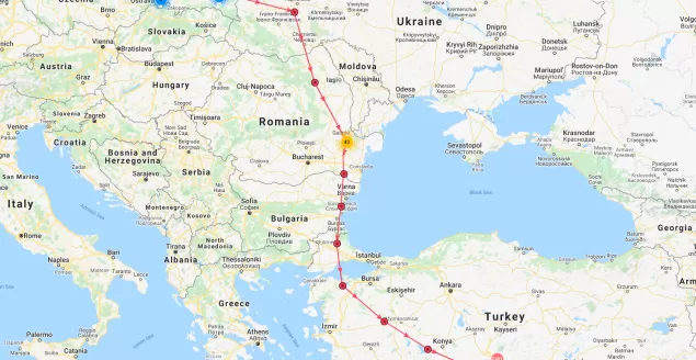 Bocian po dwóch miesiącach dotarł do Turcji. Zobacz mapę przelotu!