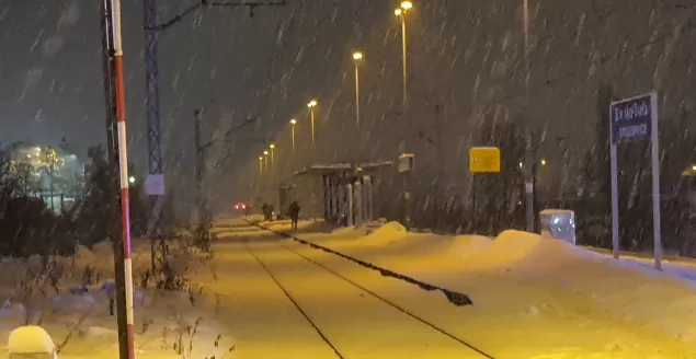 Interwencja służb ratunkowych na stacji kolejowej Bielsko-Biała Komorowice - 14.12.2022
