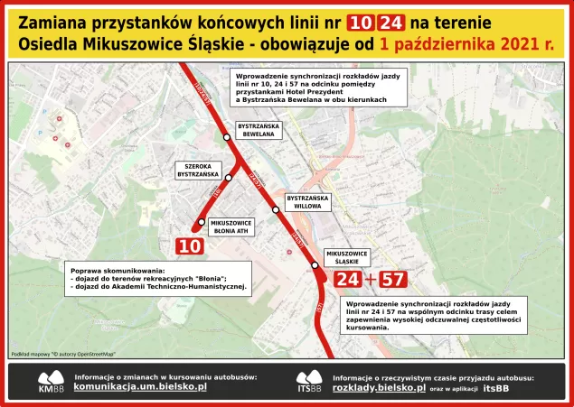 1 X kolejne zmiany w rozkładach jazdy wybranych linii MZK
