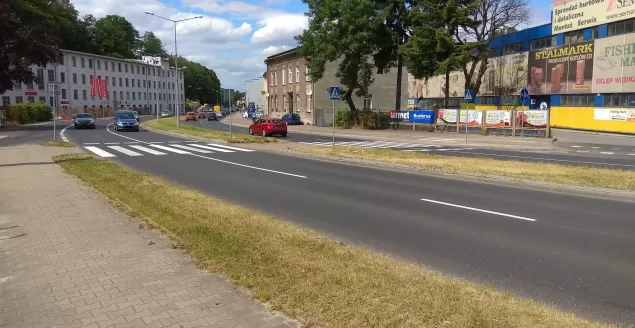 Przejście dla pieszych w rejonie stacji przy ul. P