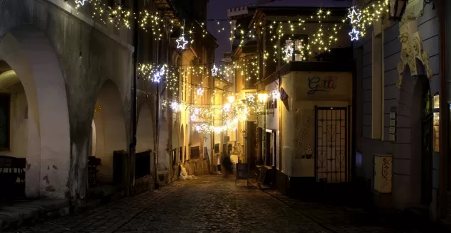 starówka, podcienie