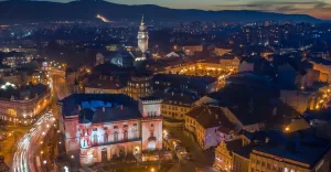Zamek Sułkowskich nocą