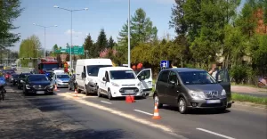 Kolizja na ul. Bystrzańskiej - 25.04.2019