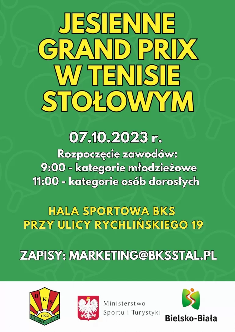Jesienne Grand Prix w tenisie stołowym. Zaprasza BKS Stal Bielsko-Biała