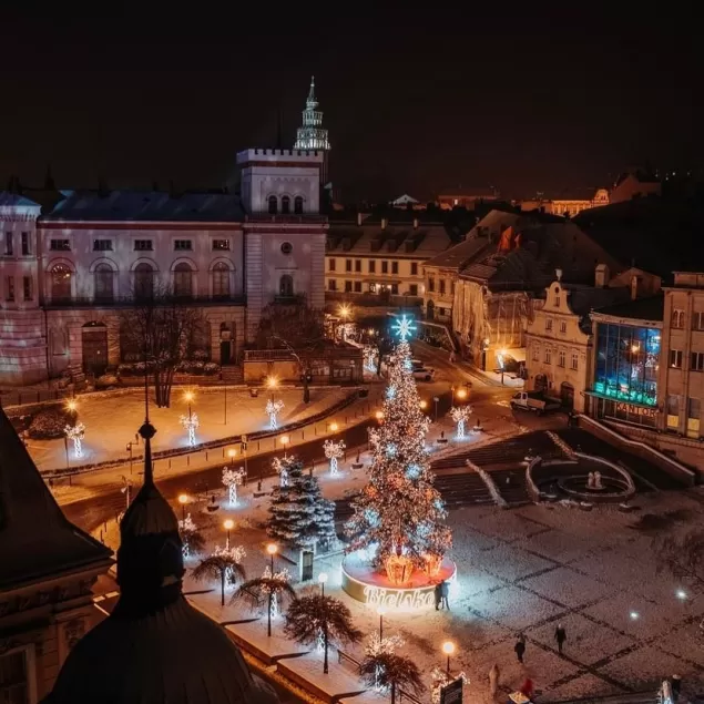 PocztowkazBielska,Bielsko,BielskoBiała,PlacChrobrego,Pigal,BożeNarodzenie,Grudzień,Zima,LoveBB,f