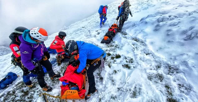 GOPR, Beskidy, Babia Góra, Zima, ratunek, akcja, ratunkowZimowy trening praktyczny ratowników Sekcji Babiogórskiej