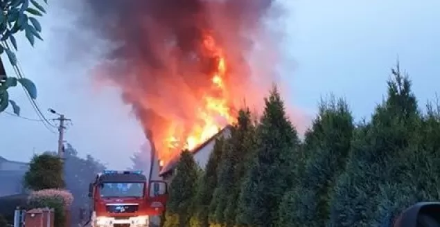 Pożar w Wilamowicach - 13.06.2019