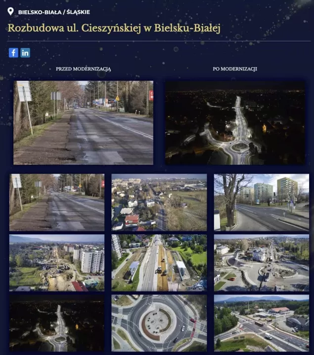 Rozbudowa ul. Cieszyńskiej w finale konkursu "Modernizacja Roku"