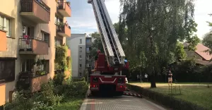 Interwencja straży pożarnej przy ul. Drzymały