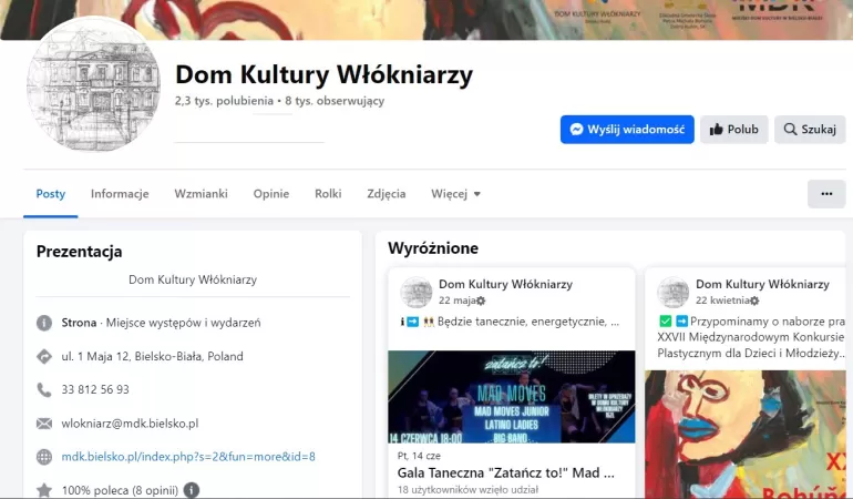 Fanpage Domu Kultury Włókniarzy został zhakowany