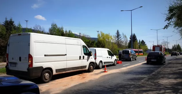 Kolizja na ul. Bystrzańskiej - 25.04.2019