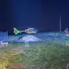 [FOTO] Groźny wypadek w Mazańcowicach. Rowerzysta spadł z mostu do rzeki